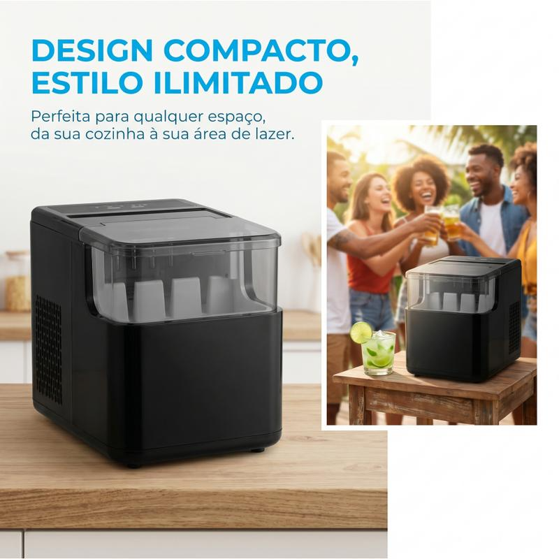 Máquina de Fazer Gelo Portátil Frezz Bivolt 2,2 Litros